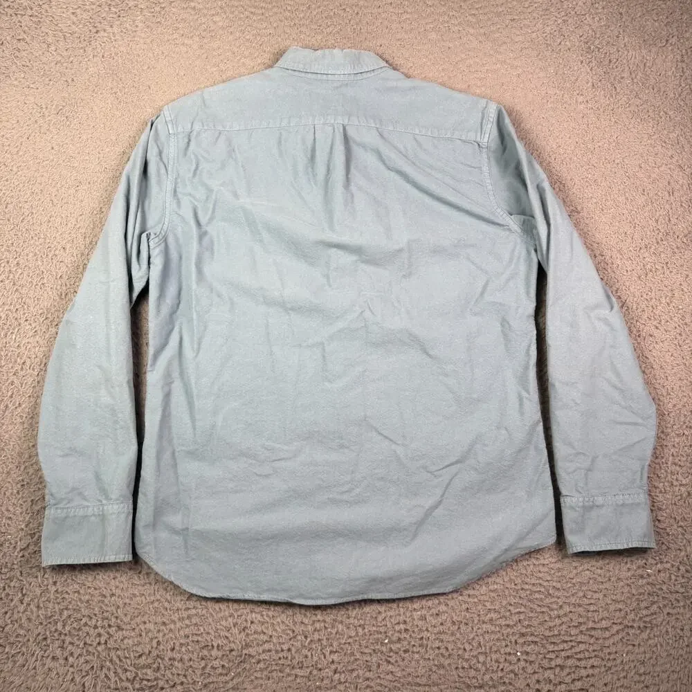 J Crew Shirt Mens M Blue Solid Cotton Oxford Button Down Woven Long Sleeve OCBD